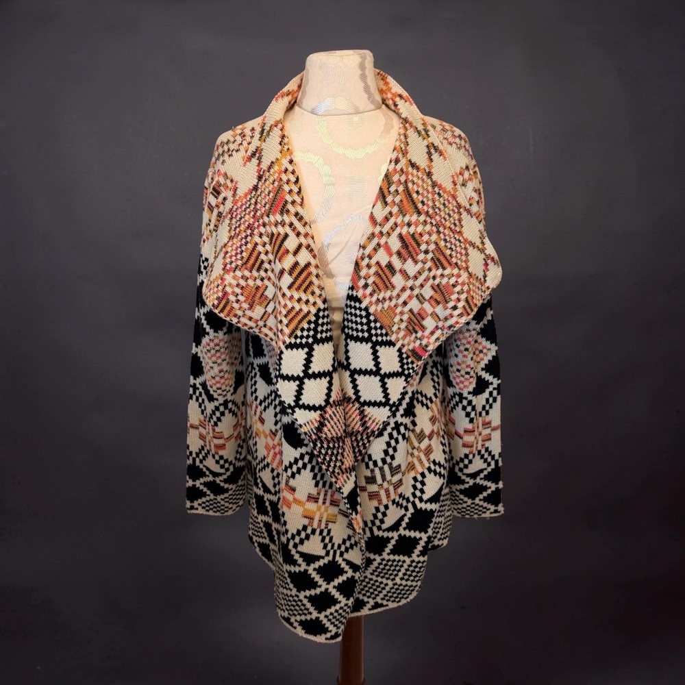 Highness Patterned Open Front Cardigan OSFA 100% Acrylic NWT